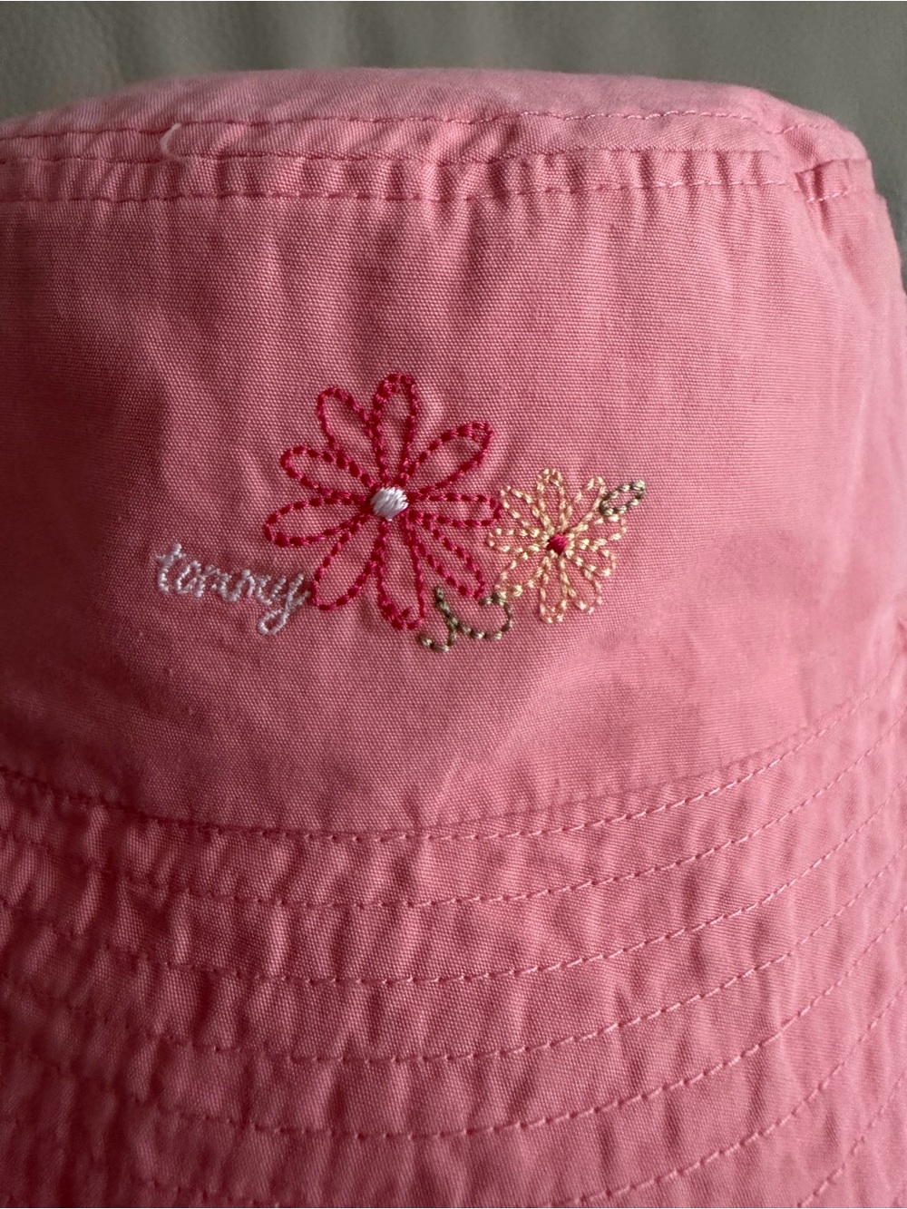 Tommy Hilfiger Coral Pink Bucket Hat 3M-12M